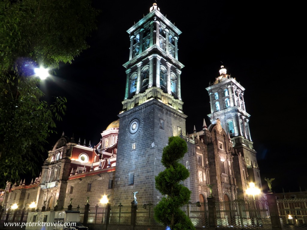 Puebla Cathedral at Night