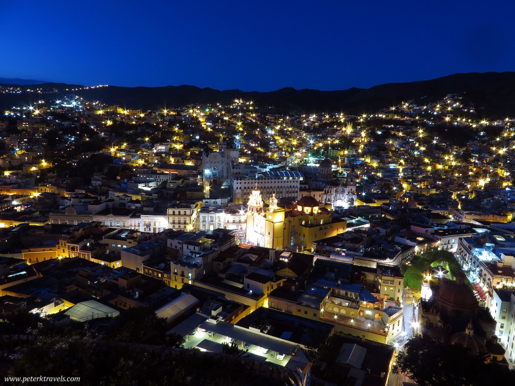 Night view of Guanajuato from El Pipila