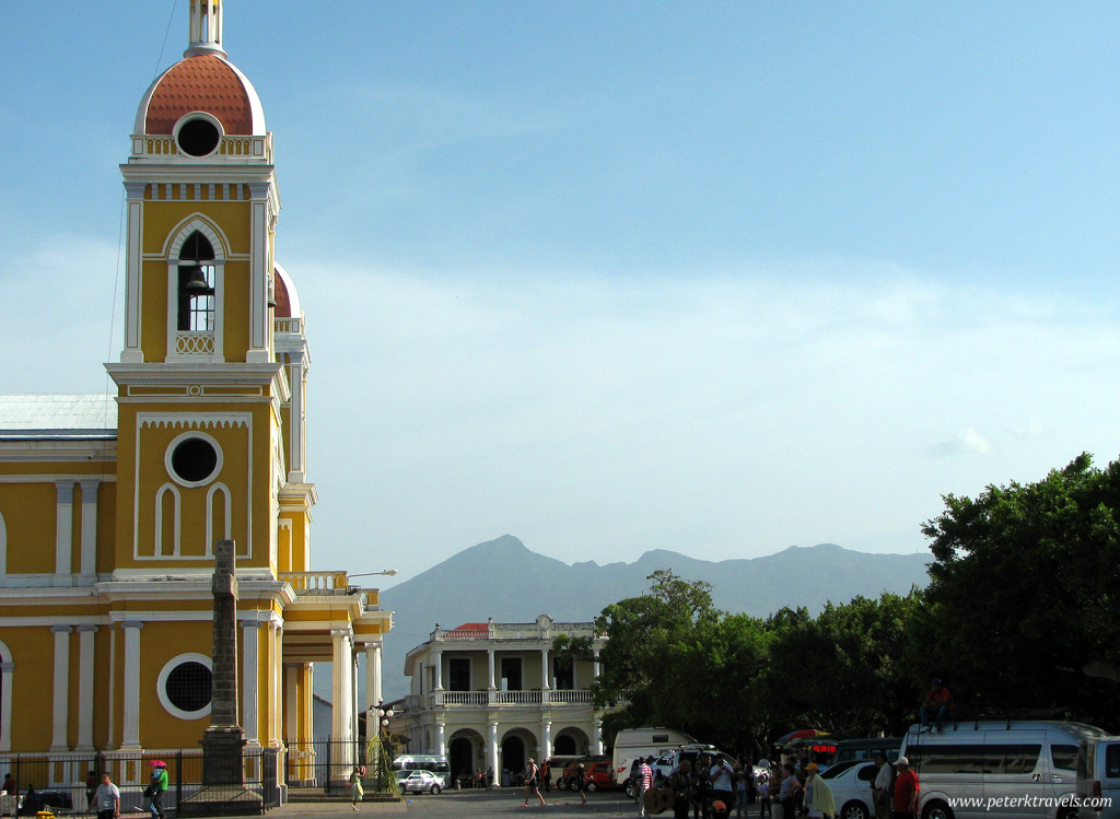 Cathedral with Volcan Mombacho in background