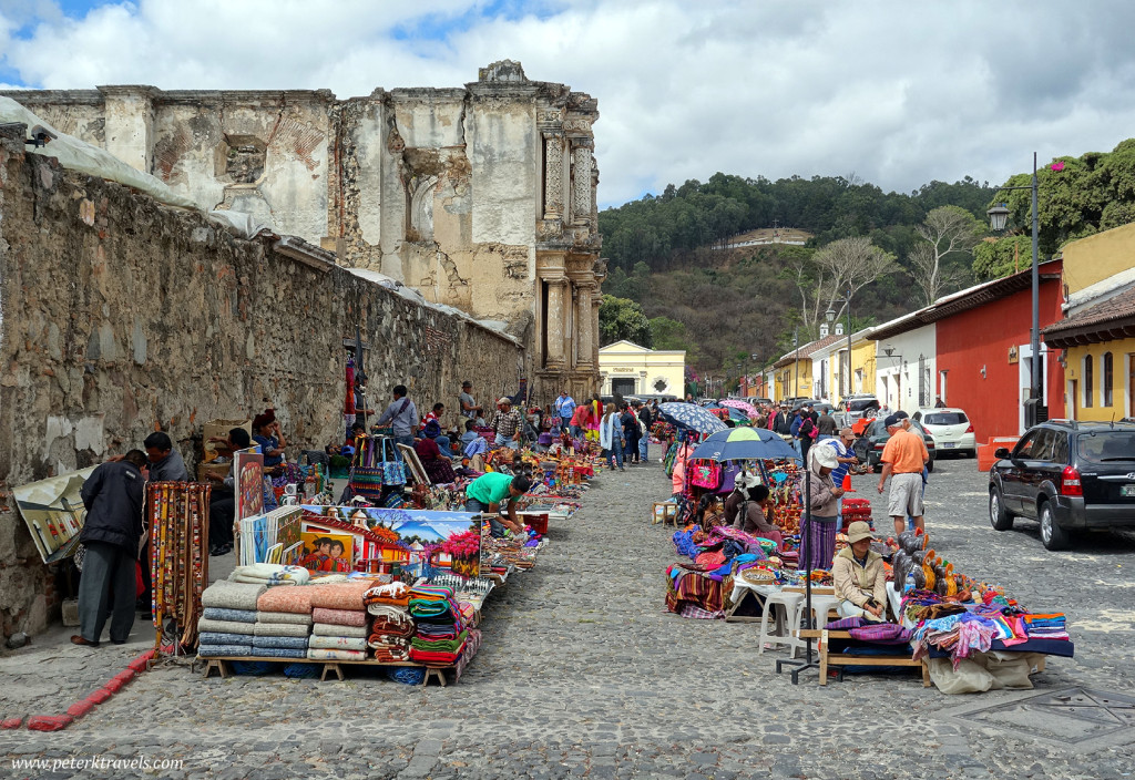 Vendors outside Ruinas Carmen, Antigua Guatemala