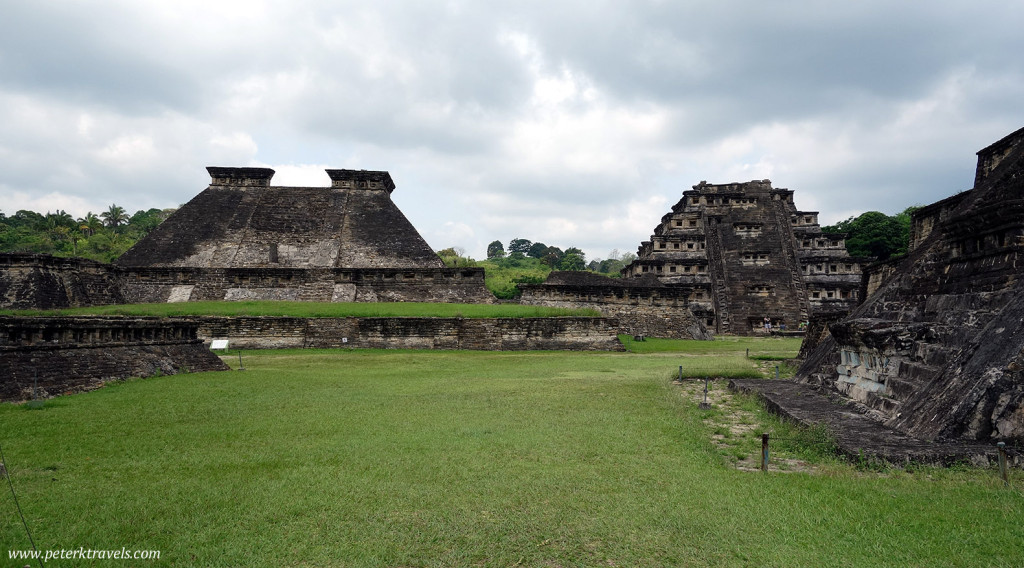 Building 5 on the left, Pyramid of the Niches on the right