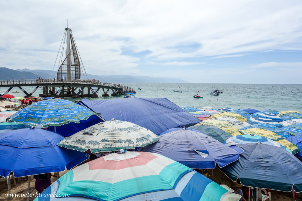 Pier and Umbrellas, Puerto Vallarta