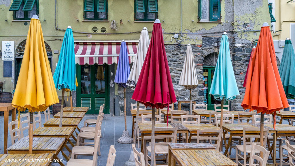 Unbrellas in Vernazza, Italy.