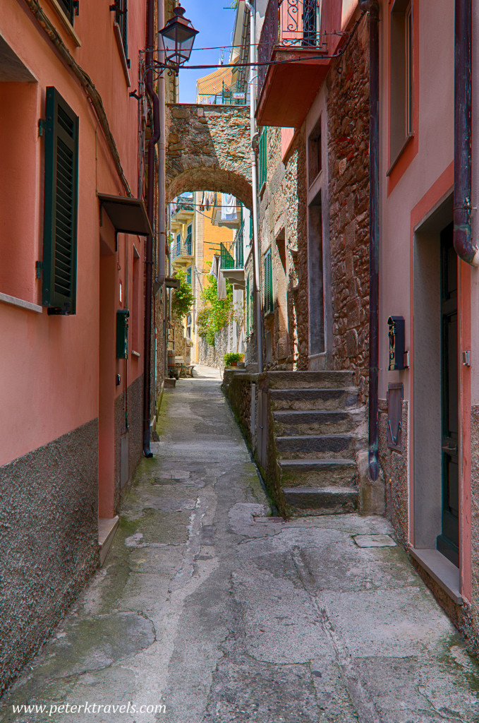 Alley in Corniglia, Italy.