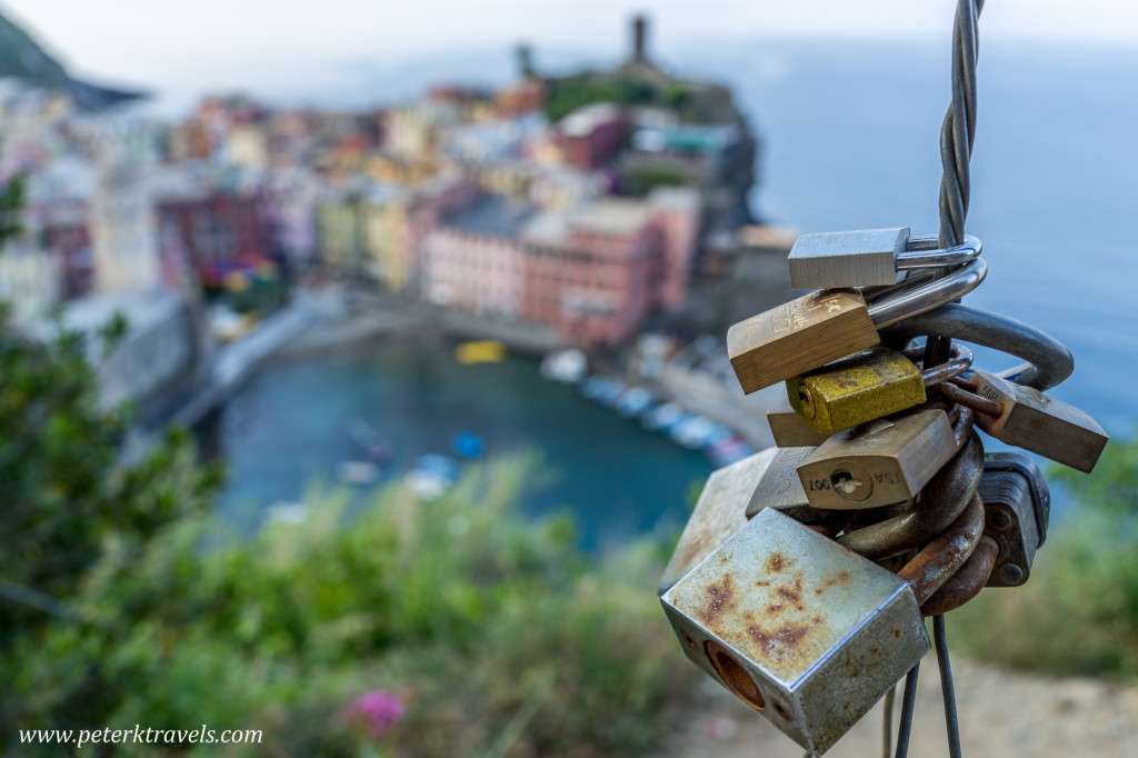 Locks in Vernazza, Italy.