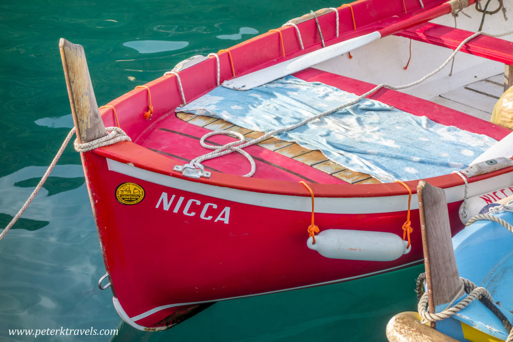 Boat in Vernazza Harbor, Italy.