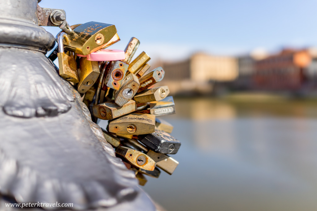 Locks along the Arno river, Florence.