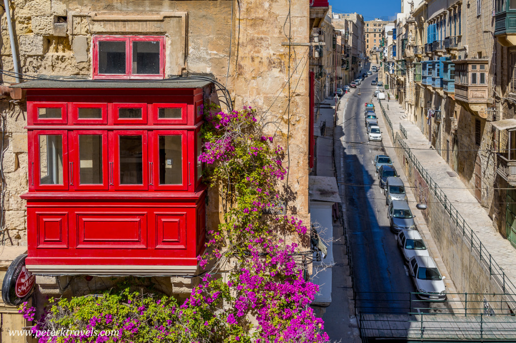 Red balcony, Valletta.