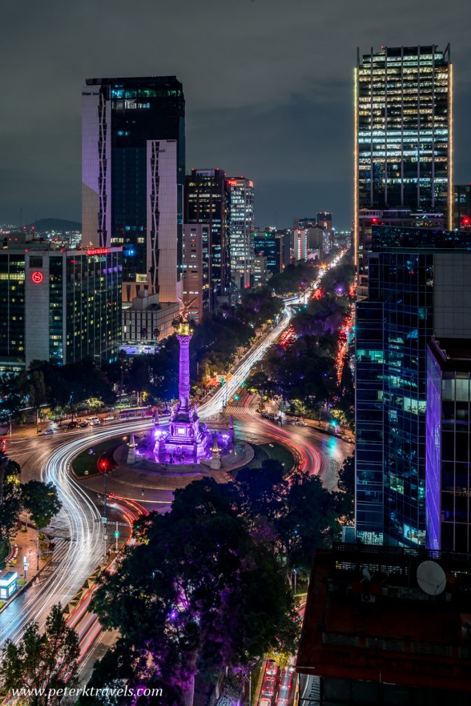 The Paseo de la Reforma and El Ángel de la Independencia, Mexico City.