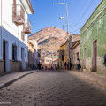 Street view with Cerro Rico, Potosi